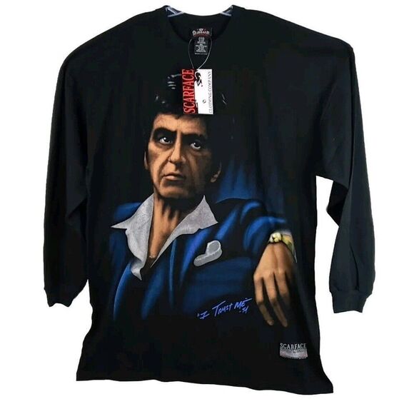 Scarface Clothing Co. I Trust Me Long Sleeve T Shirt Men Sz 3XL Y2K Vintage New - Picture 1 of 16